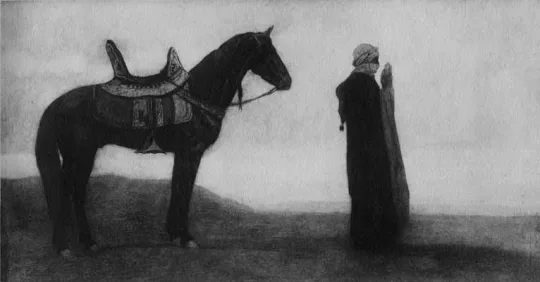 Paul JOUVE (1878-1973) - Arabe en prière, Bou-Saada 1909