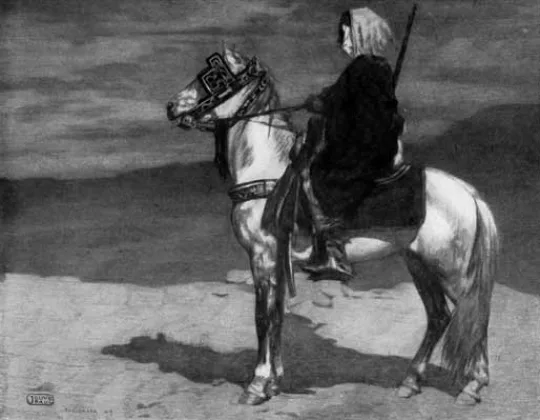Paul JOUVE (1878-1973) - Cavalier arabe, Bou-Saada, 1909