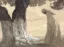 Paul JOUVE (1878-1973) - Arabe en prière devant la tombe d'un marabout, 1908