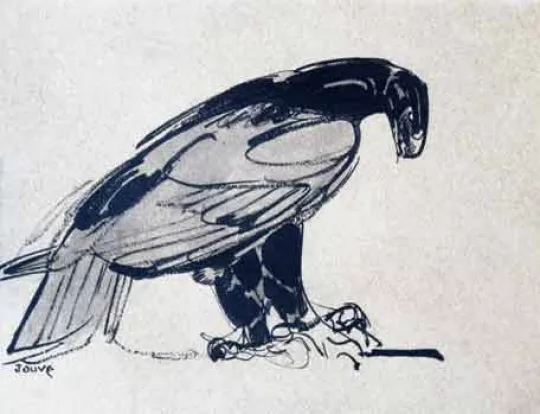 Paul JOUVE (1878-1973) - Aigle de profil, 1905
