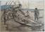 Paul JOUVE (1878-1973) - Mise en batterie de l'artillerie lourde, Monastir, 1916