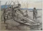 Paul JOUVE (1878-1973) - Mise en batterie de l'artillerie lourde, Monastir, 1916