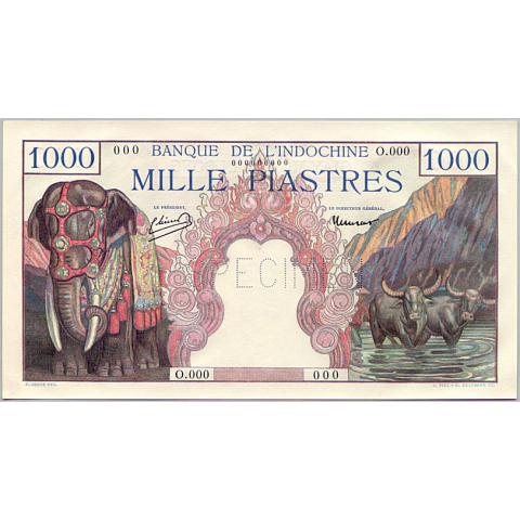 Billet de 1000 piastres. Recto, 1951