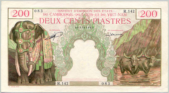Paul JOUVE (1878-1973) - Billet de 200 piastres.