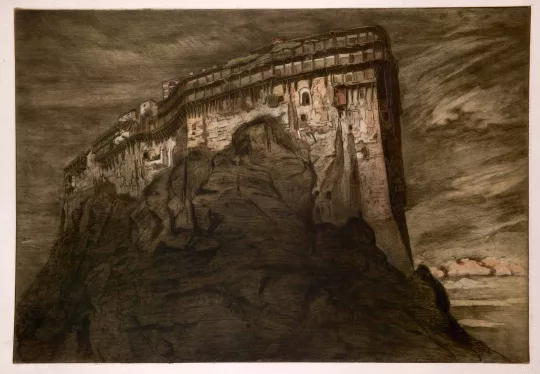 Paul JOUVE (1878-1973) - Monastère de Simonos Pétra 1920