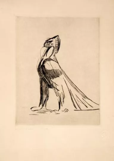 Paul JOUVE (1878-1973) - Aigle de profil, vers 1920.