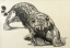 Paul JOUVE (1878-1973) - Jaguar et lièvre. 1930.
