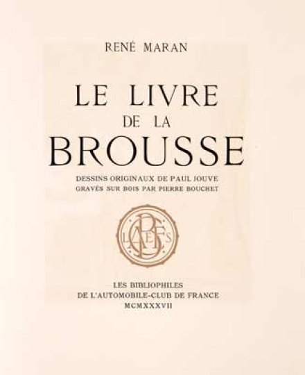 Paul JOUVE (1878-1973) - Le Livre de la Brousse de René Marran, 1937.
