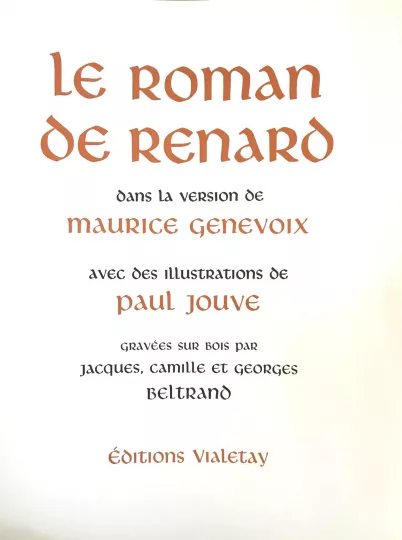Paul JOUVE (1878-1973) - Le roman de renard, version Maurice Genevoix, 1959