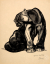 Paul JOUVE (1878-1973) - Jaguar noir assis