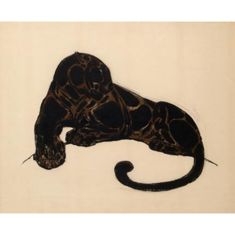Black panther lying. 1932.