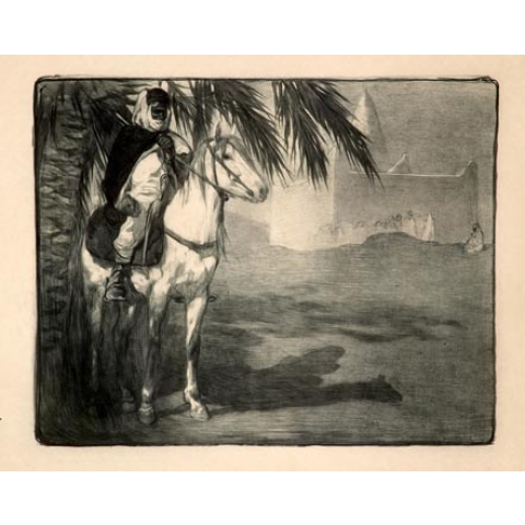 Cavalier arabe sous un palmier 1911