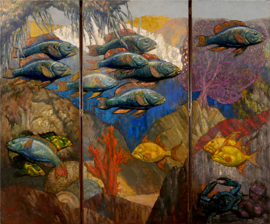 Paul JOUVE (1878-1973) - Poissons des Bermudes. 1957.