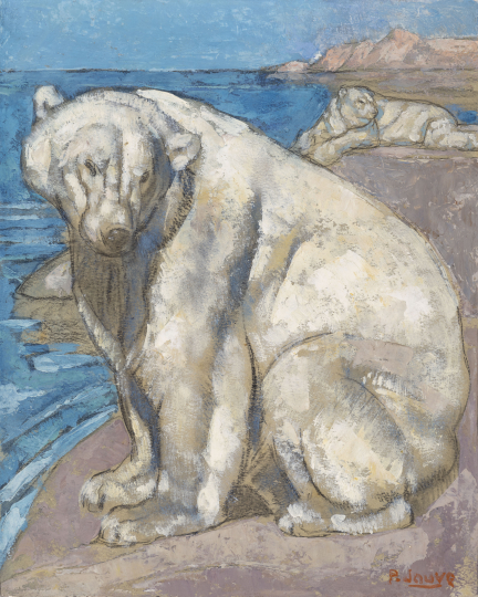 Paul JOUVE (1878-1973) - Ours blancs. Vers 1945.