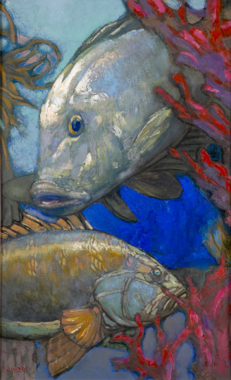 Paul JOUVE (1878-1973) - Poissons des Bermudes, 1956