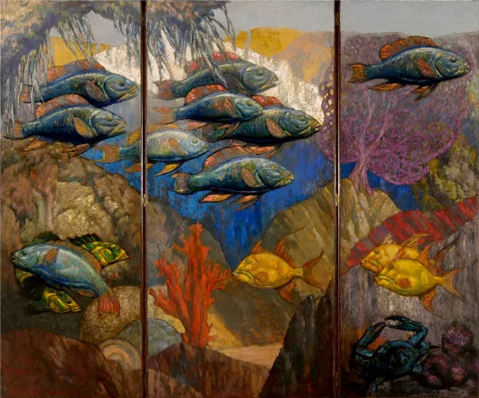 Paul JOUVE (1878-1973) - Poissons des Bermudes. 1957. (Pièces uniques)