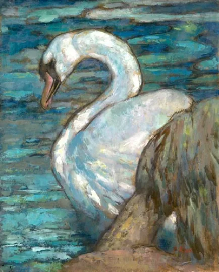 Paul JOUVE (1878-1973) - Cygne, vers 1922