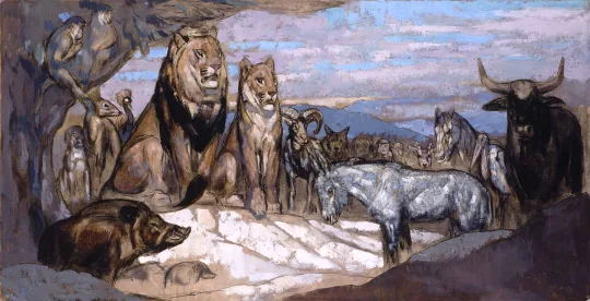 Paul JOUVE (1878-1973) - Les animaux malades de la peste.