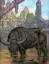 Paul JOUVE (1878-1973) - Buffle s'abreuvant, temple d'Angkor, 1923.