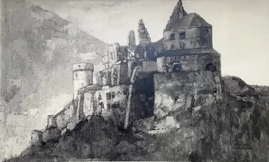 Paul JOUVE (1878-1973) - Chateau de Vianden, Luxembourg. 1936.