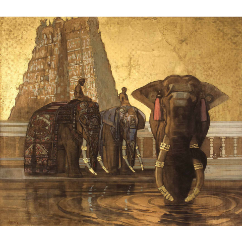 Éléphants sacrés de Madura. 1926.