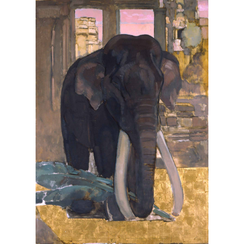 Elephant in Angkor. C 1925.