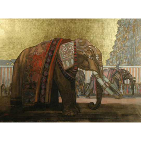 Éléphant sacré du temple de Madura. C 1925.