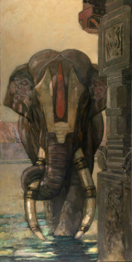 Paul JOUVE (1878-1973) - Sacred elephant of Madura. C1923.