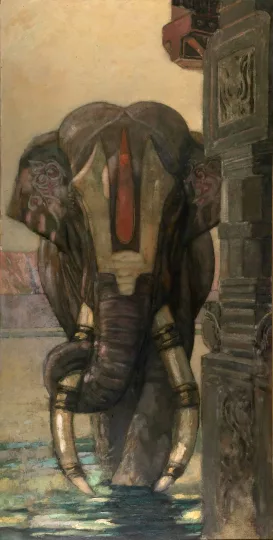Paul JOUVE (1878-1973) - Éléphant sacré de Madura. C1923.