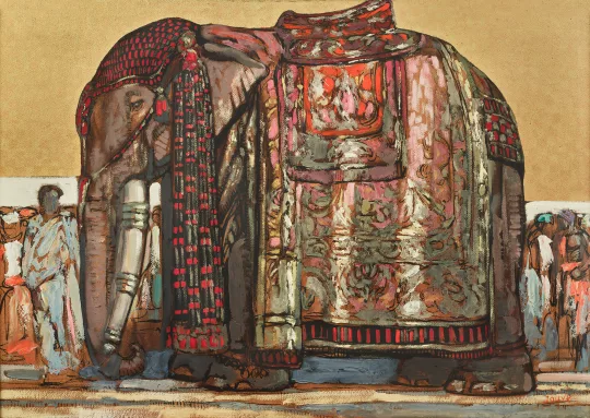 Paul JOUVE (1878-1973) - Éléphant de profil, à Madura, vers 1925.