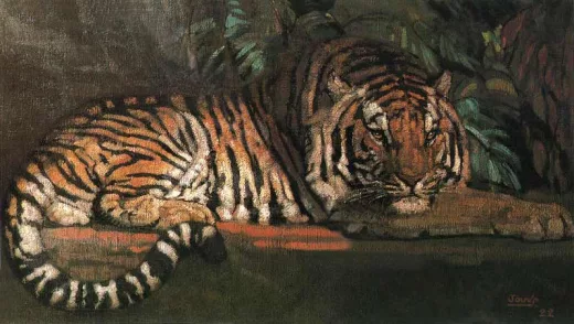 Vente par "Phillips, Royaume-Uni." du 19/02/1991 - Tigre royal couché, 1922. (lot n°305)