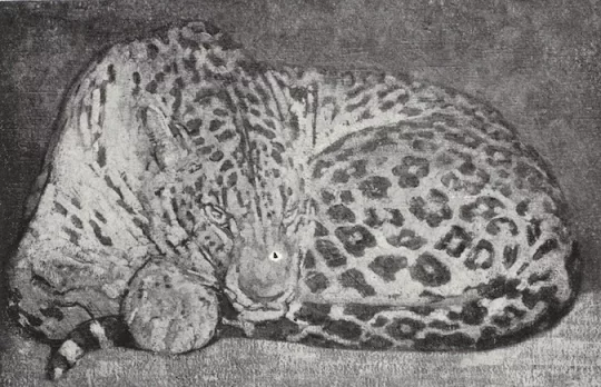 Paul JOUVE (1878-1973) - Panthère couchée. C 1914.