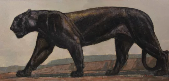 Paul JOUVE (1878-1973) - Panthère noire marchant.