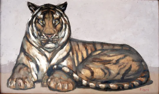 Paul JOUVE (1878-1973) - Tigre couché