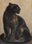 Paul JOUVE (1878-1973) - Panthère noire assise. Vers 1960.
