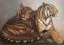 Paul JOUVE (1878-1973) - Deux tigres couchés. C 1960.