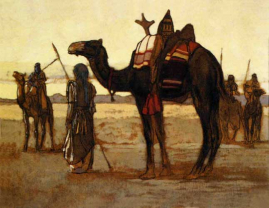 Paul JOUVE (1878-1973) - Mehari and Tuaregs