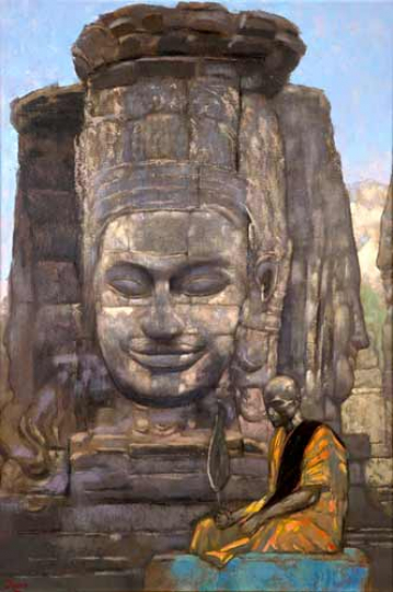 Paul JOUVE (1878-1973) - Monk in Angkor Thom