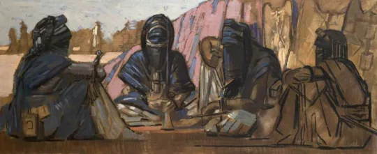 Paul JOUVE (1878-1973) - Touaregs au bivouac. 1931.