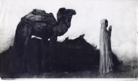 Paul JOUVE (1878-1973) - Prière au campement, 1910.