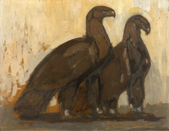 Paul JOUVE (1878-1973) - Couple d'aigle, vers 1926.