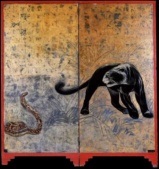 Paul JOUVE (1878-1973) - Panthère noire et serpent. 1922.