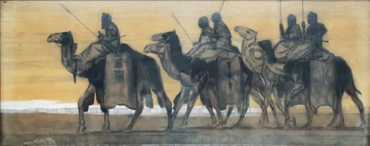 Paul JOUVE (1878-1973) - Caravane de Touaregs Oullimindens