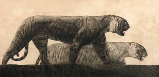 Vente par "Artcurial, Paris." du 27/05/2014 - Deux tigres marchants. (lot n°96)