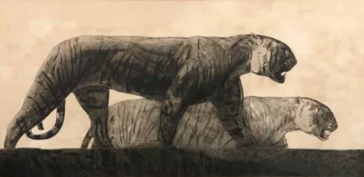 Vente par "Artcurial, Paris." du 27/05/2014 - Deux tigres marchants. (lot n°96)