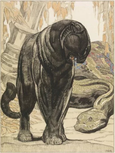 Vente par "Pierre Bergé & Associés" du 08/12/2009 - La Chasse de Kaa, Kipling, 1930. (08/12/2009) (lot n°503)