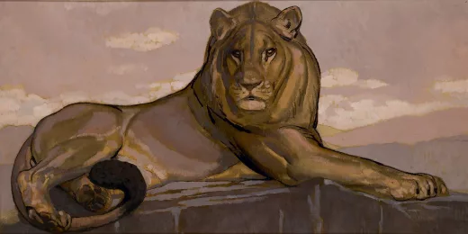 Vente par "Sotheby's France." du 12/03/2014 - Lion couché. Vers 1930. (lot n°97)